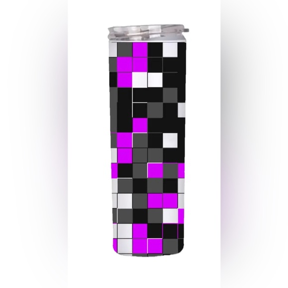 Purple red white mixed mosaic Pattern Semi handmade special gift - Picture 1 of 2